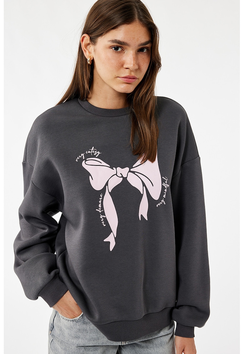 Bluza de trening lejera din amestec de bumbac cu imprimeu grafic