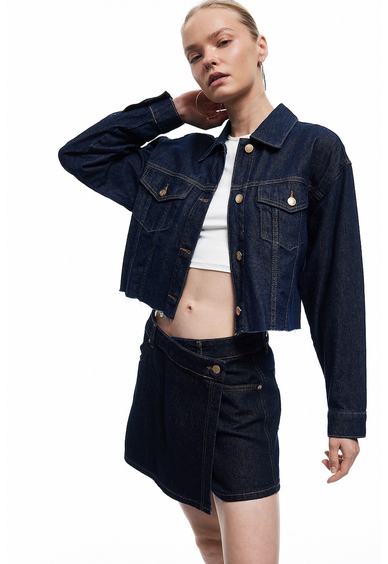 Fusta-pantalon mini cu talie inalta