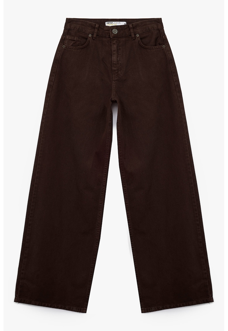 Blugi cu croiala ampla si talie medie - Visiniu/Violet pruna