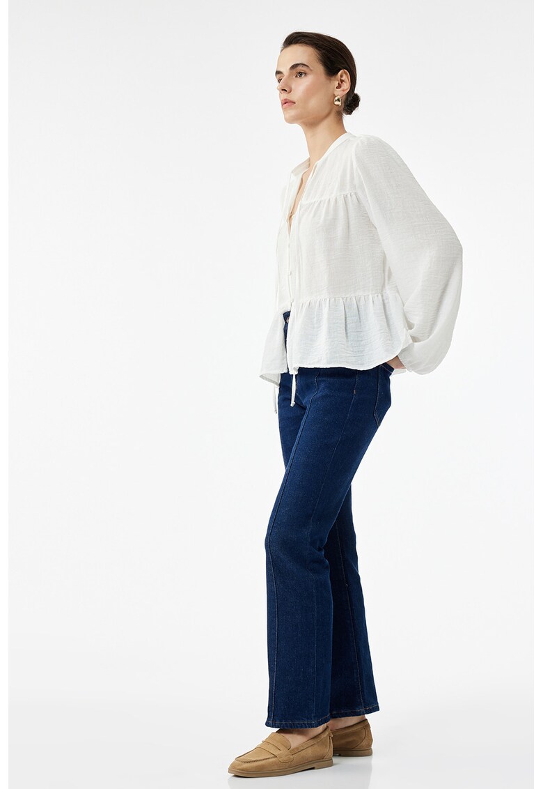 Blugi drepti cu talie inalta - Bleumarin