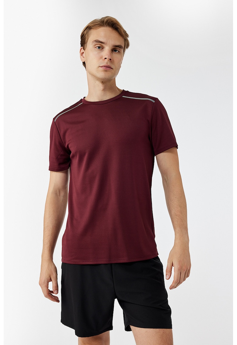 Tricou uni cu decolteu la baza gatului - Visiniu