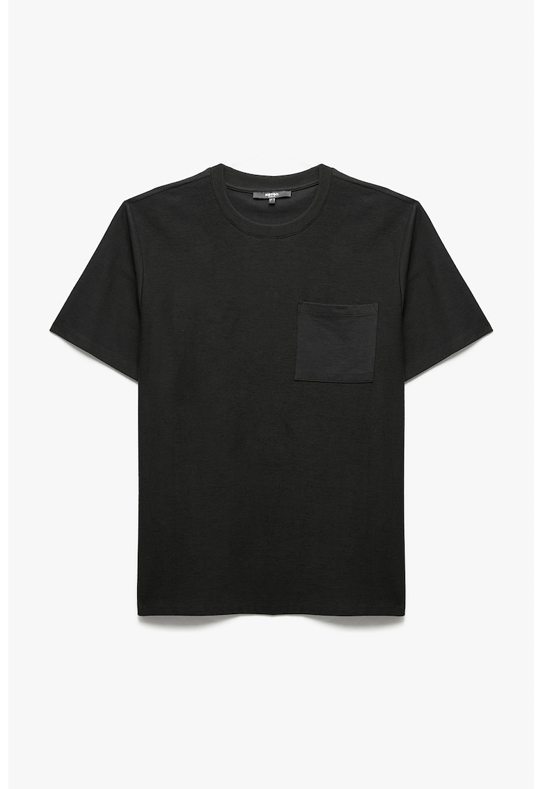 Tricou de bumbac cu buzunar pe piept