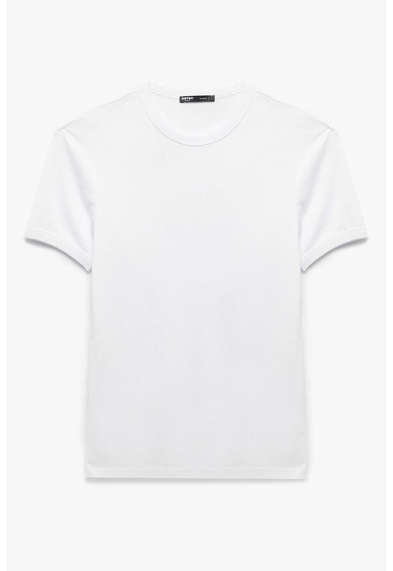 Tricou de bumbac slim fit - Alb optic