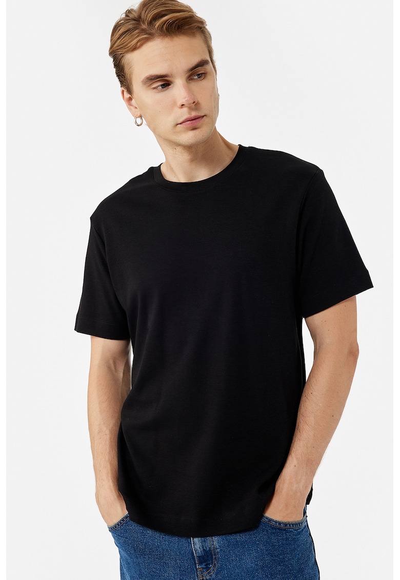 Tricou regular fit de bumbac - Negru