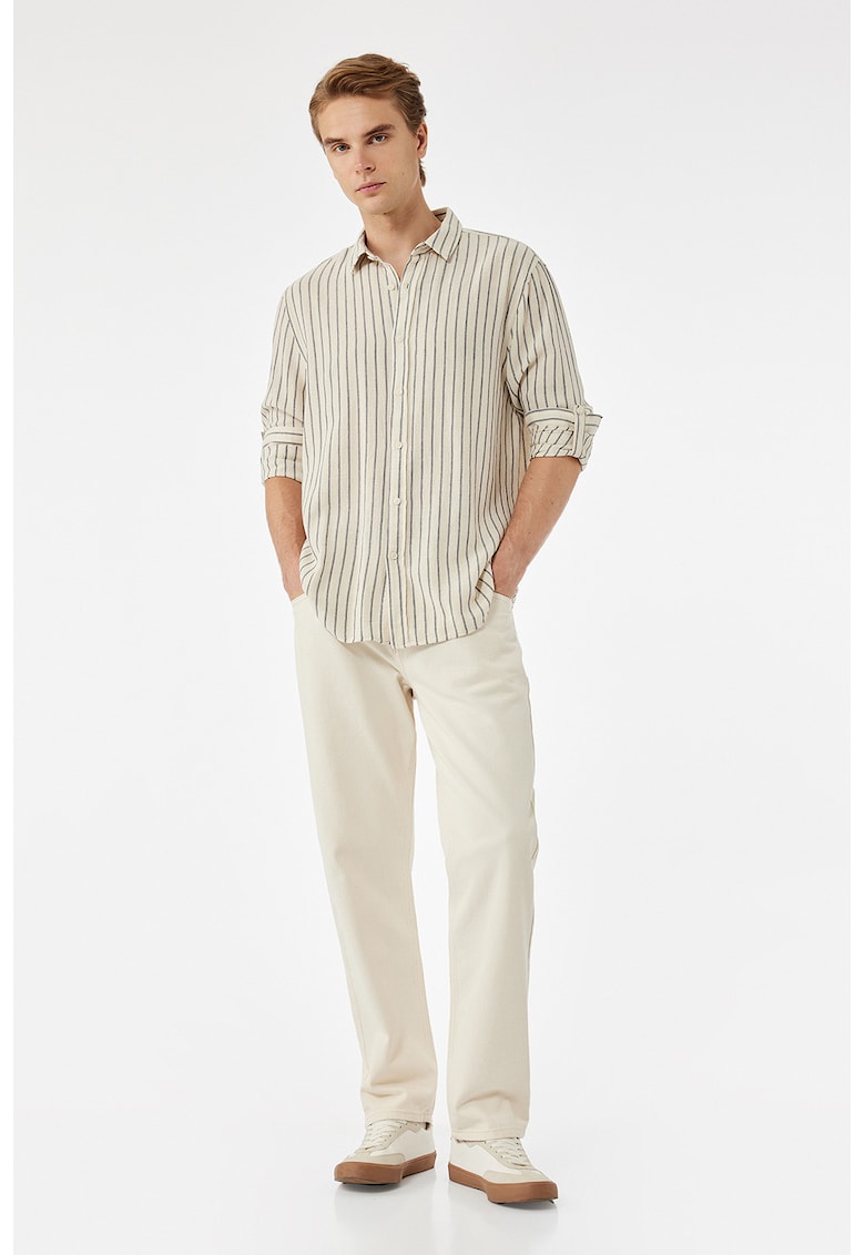 Camasa regular fit din bumbac cu model in dungi