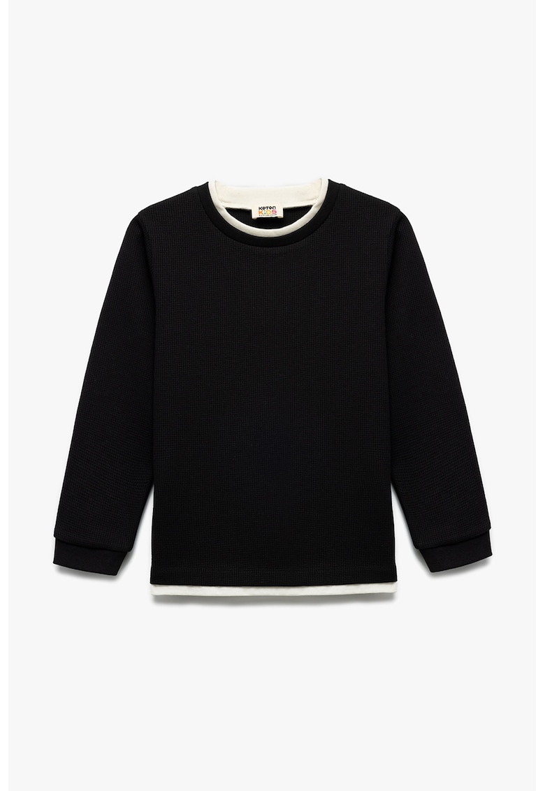 Bluza regular fit de trening cu decolteu la baza gatului