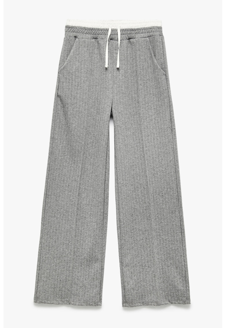 Pantaloni cu croiala ampla - dungi si talie ajustabila