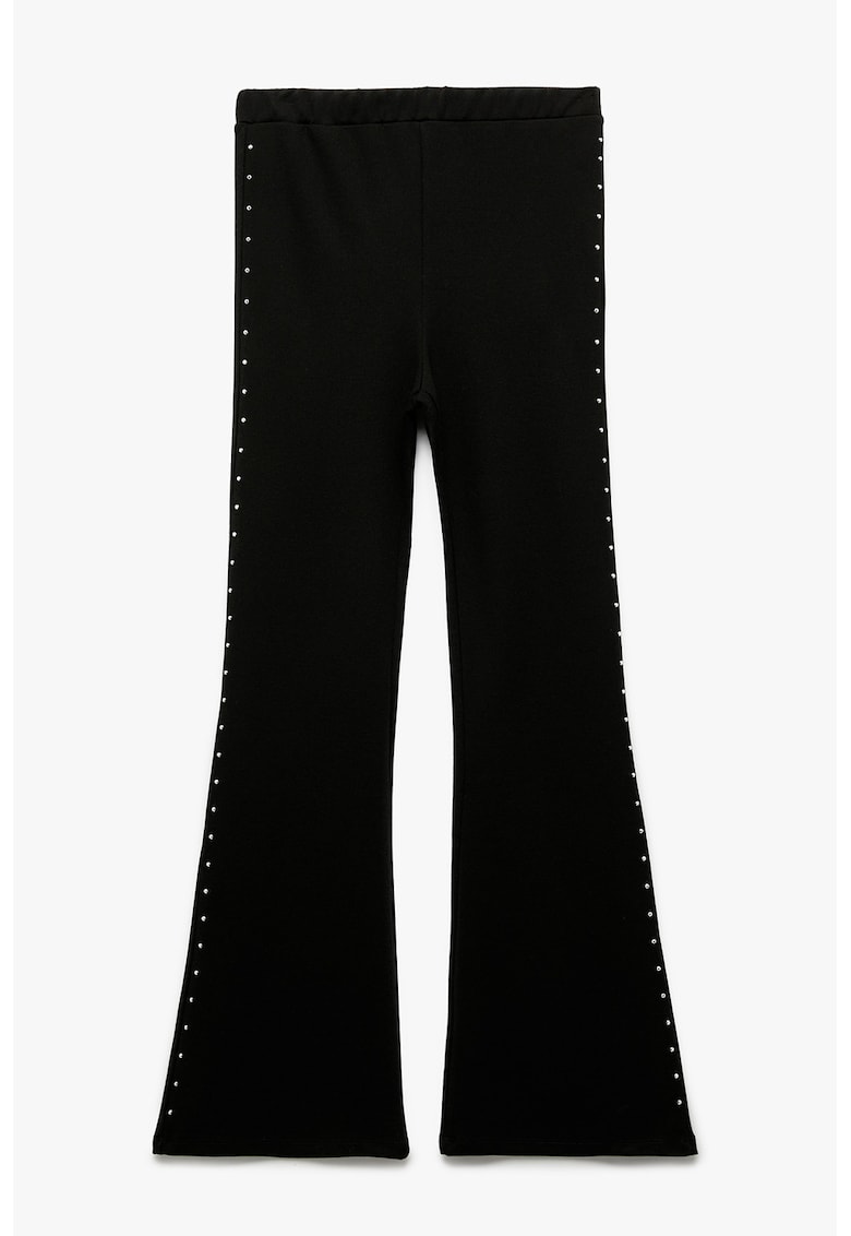 Pantaloni cu croiala ampla si strasuri