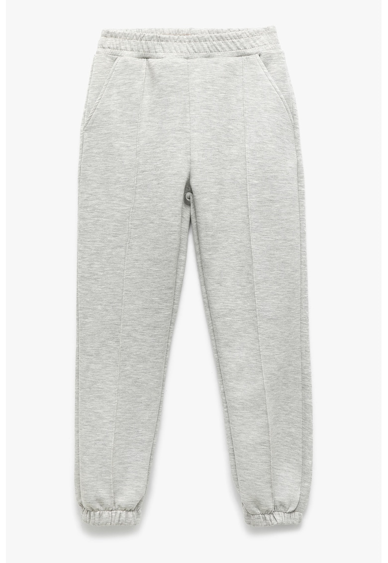 Pantaloni de trening cu buzunare laterale - Gri deschis melange