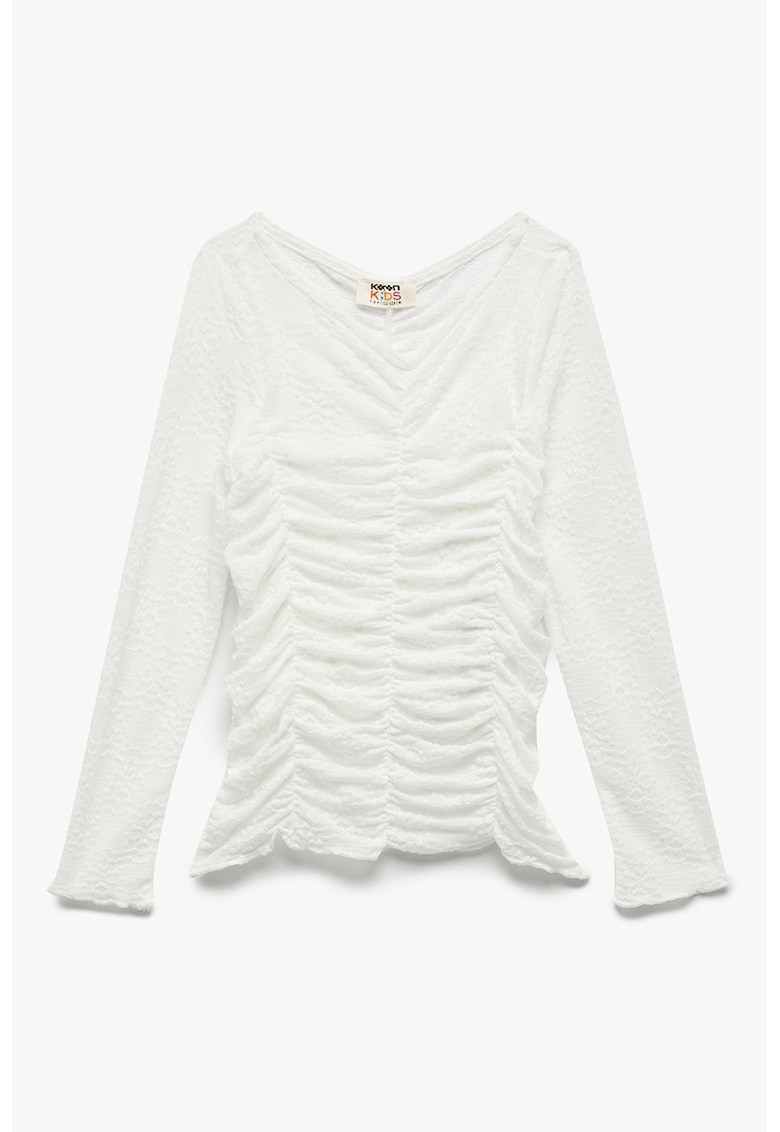 Bluza cu decolteu in V si volane