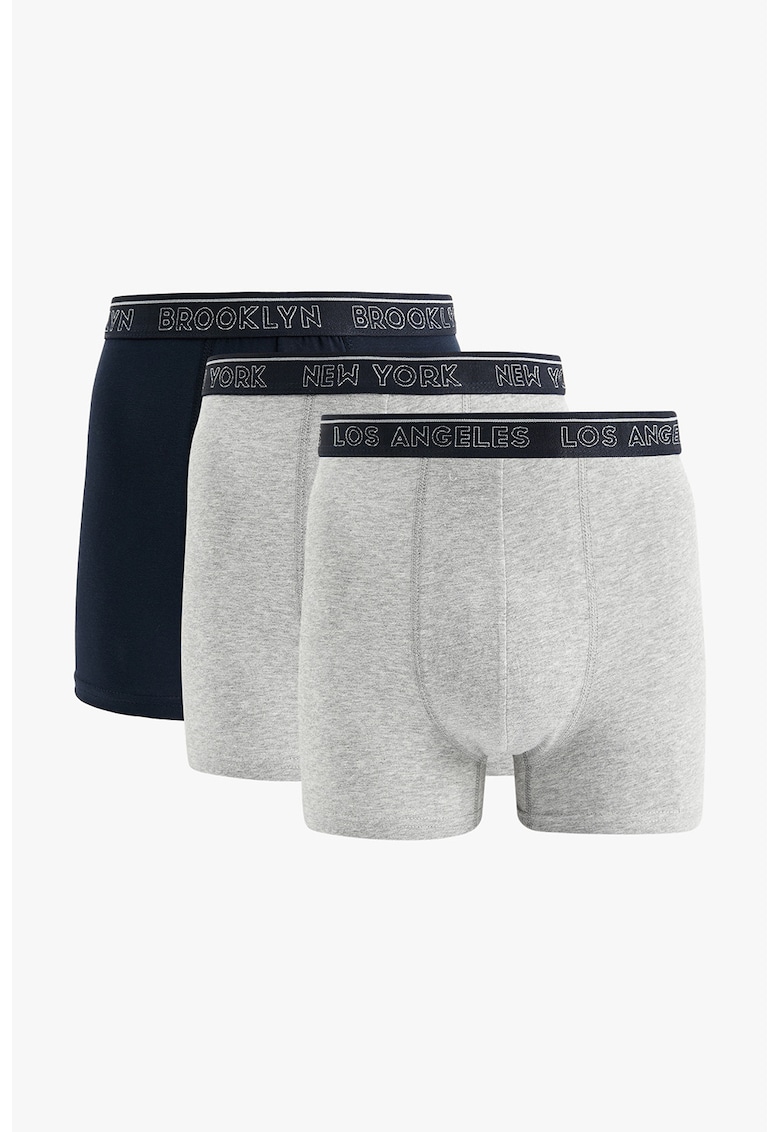 Set de boxeri cu banda elastica in talie - 3 perechi