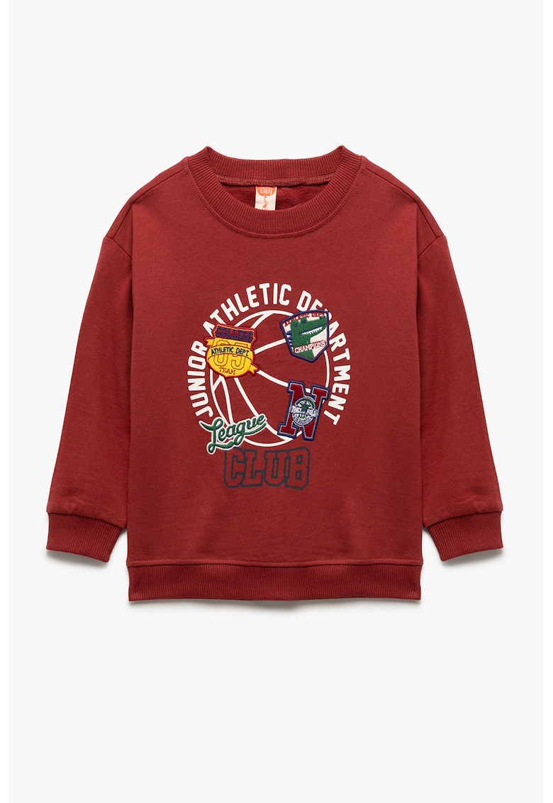 Bluza de trening cu aplicatii si imprimeu