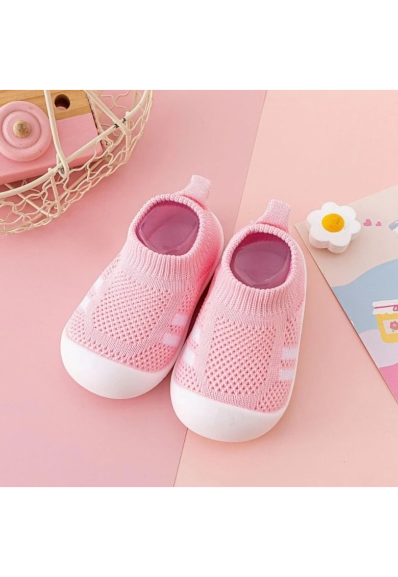 Botosei tip Mocasini Model AL 19613 - Fete - Textil - Talpa antiderapanta - Roz -