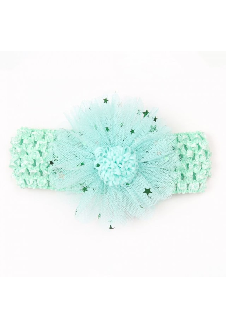 Bentita lata Model AL 18047 cu floare dantelata - Fete - Textil - 6-12 luni - Vernil