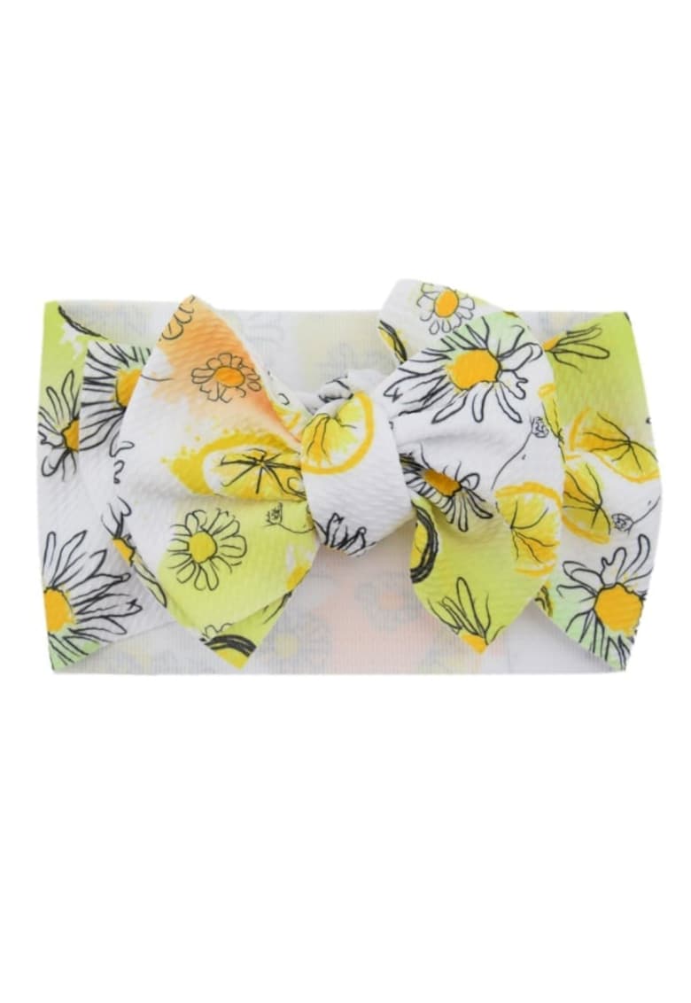 Bentita lata Model 16 AL 18009 cu fundita cu imprimeu - Fete - Textil - 6-12 luni - Multicolor