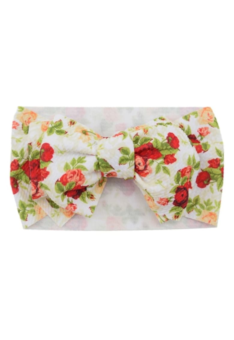 Bentita lata Model 20 AL 18009 cu fundita cu imprimeu - Fete - Textil - 6-12 luni - Multicolor