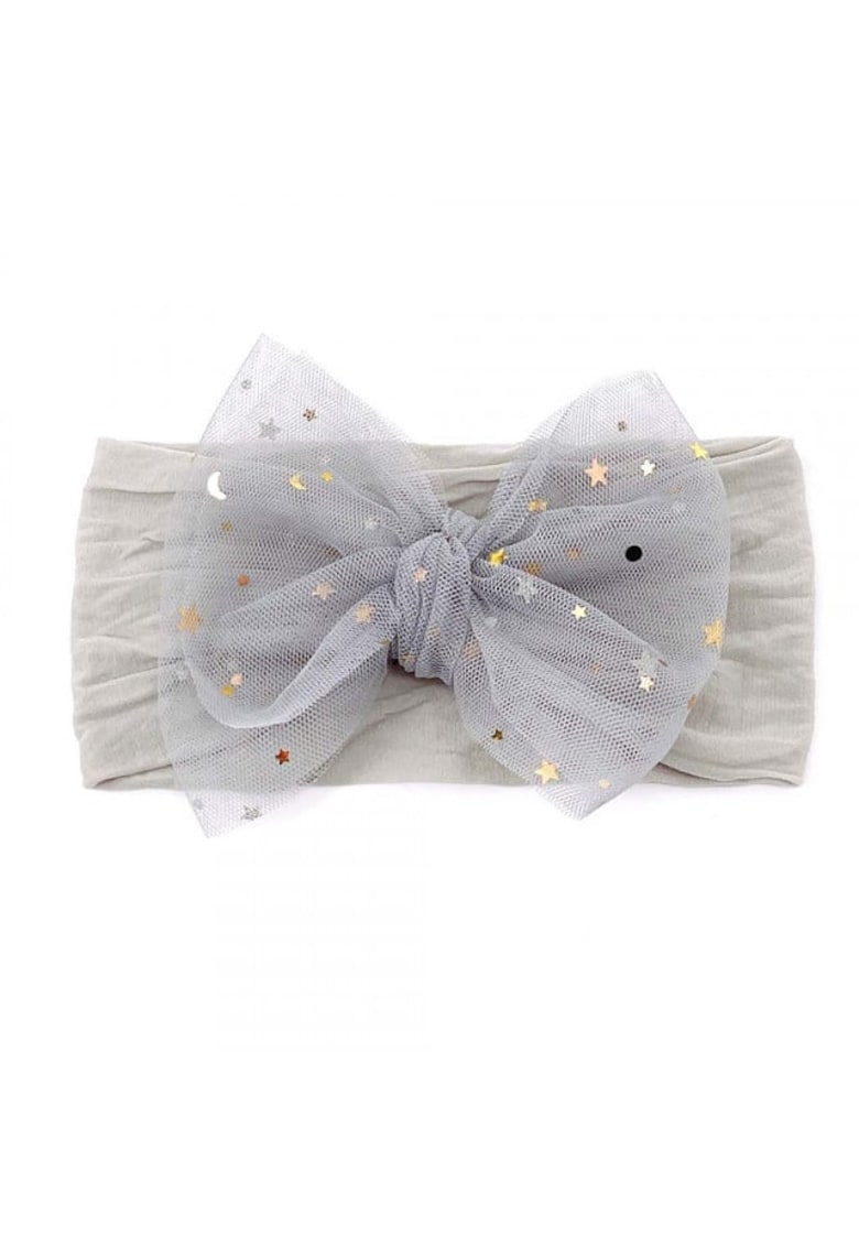 Bentita lata Model AL 17989 cu fundita din tulle - Fete - Textil - 0-12 luni - Gri