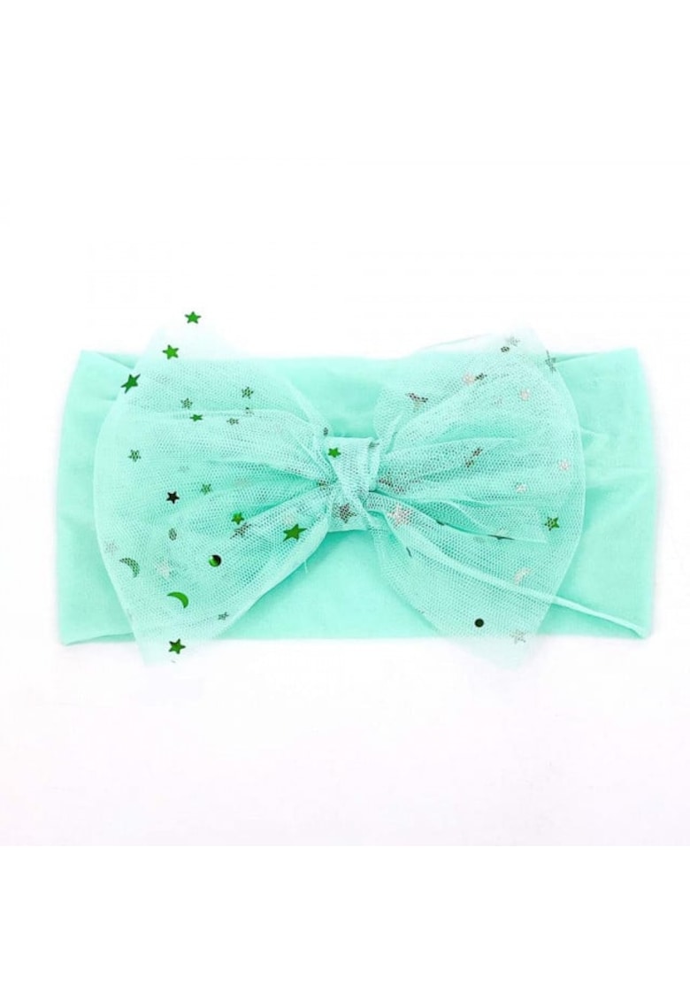 Bentita lata Model AL 17989 cu fundita din tulle - Fete - Textil - 0-12 luni - Vernil