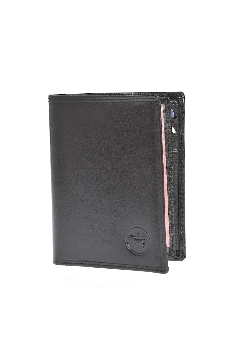 Portofel din piele naturala cu compartimente multiple