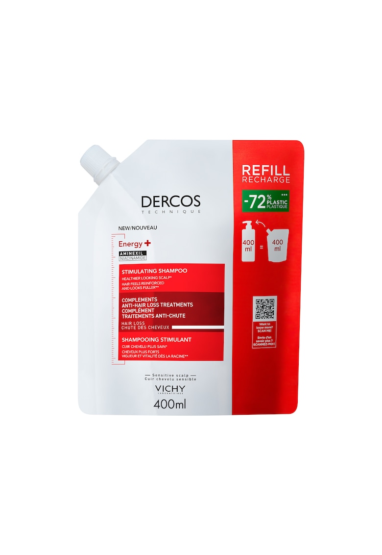 Sampon energizant Dercos Energy + impotriva caderii parului cu aminexil - 0.4 l