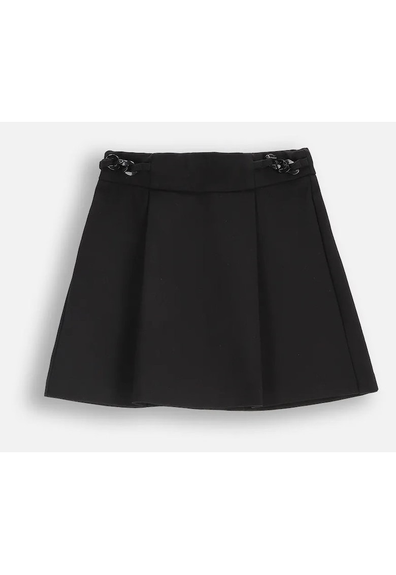 Fusta mini - neagra - elastica - cu curea decorativa - pentru fete