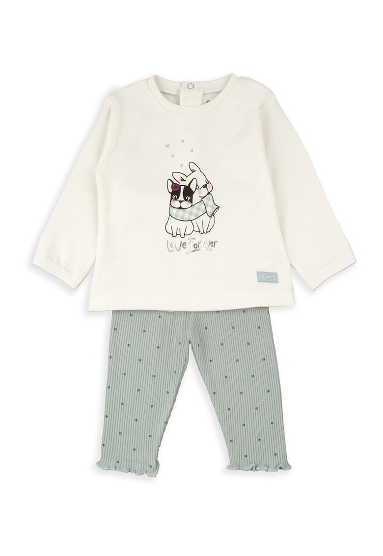 Set de bluza de trening si colanti cu imprimeu - 2 piese