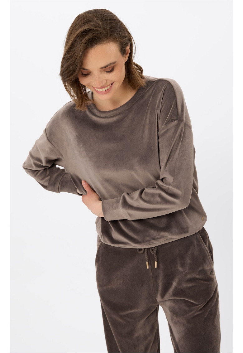 Bluza de trening din velur - dama - lejer - maro