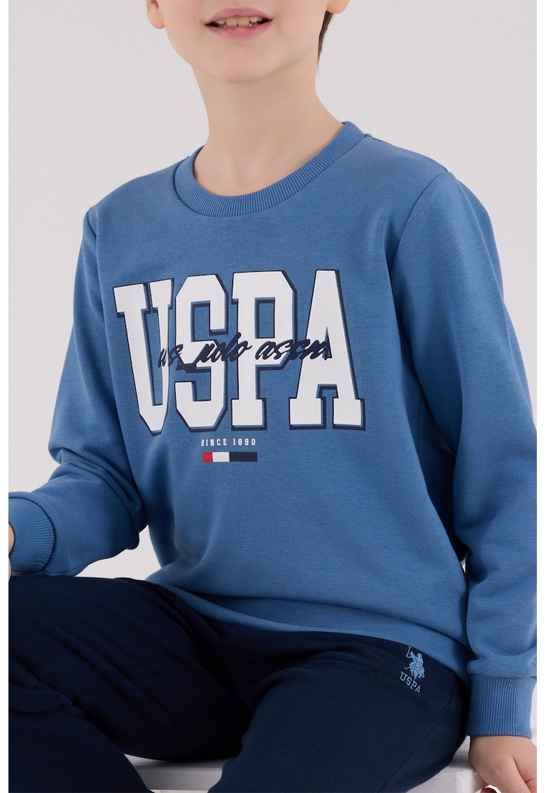 Trening din amestec de bumbac - 2 piese - Alb murdar/Albastru deschis/Bleumarin