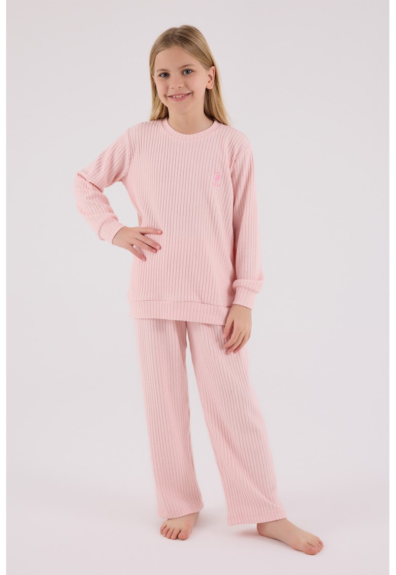 Pijama cu pantaloni lungi - logo si striatii Pijama cu pantaloni lungi - logo si striatii