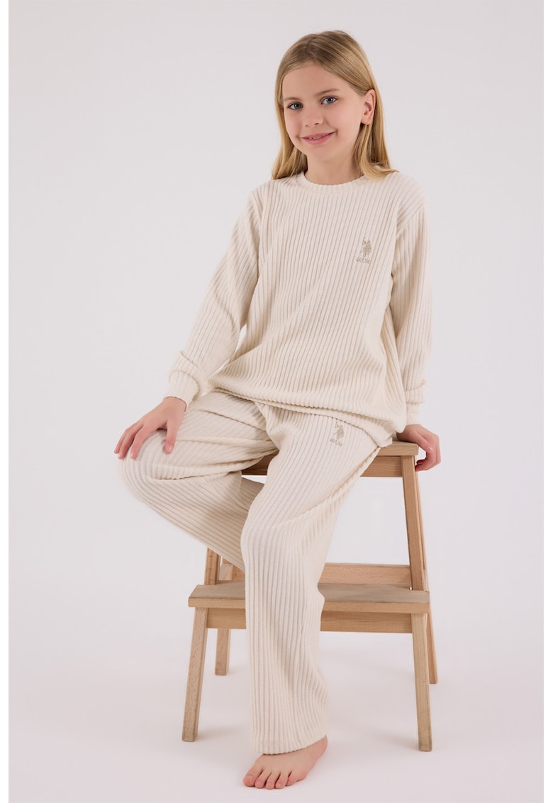 Set de pantaloni si bluza striata cu croiala lejera - 2 piese