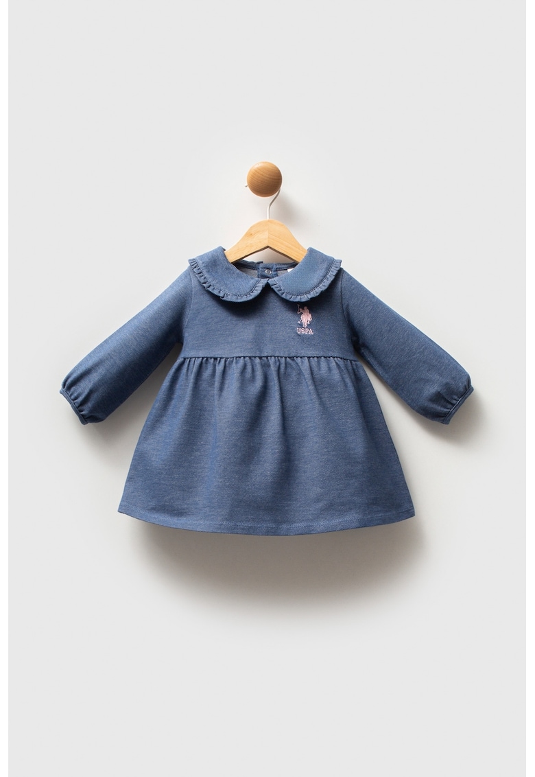 Rochie din amestec de bumbac cu guler Peter Pan