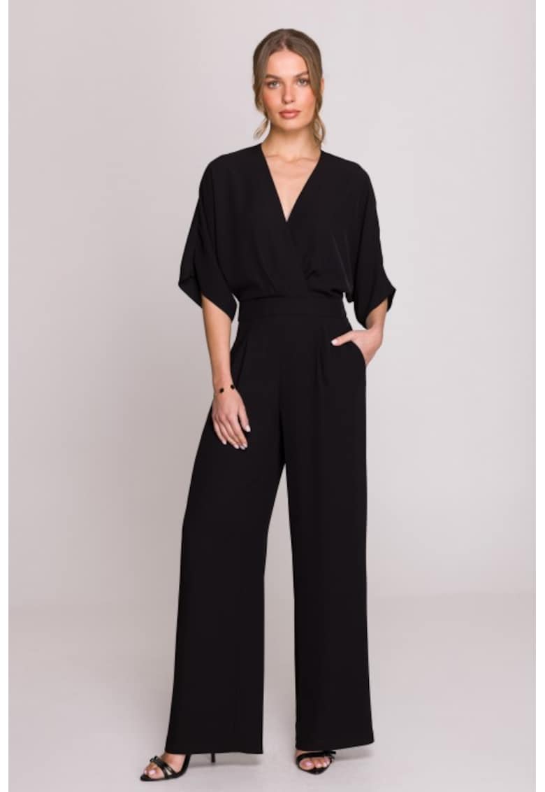 Salopeta Cu Decolteu Petrecut - Negru - Negru