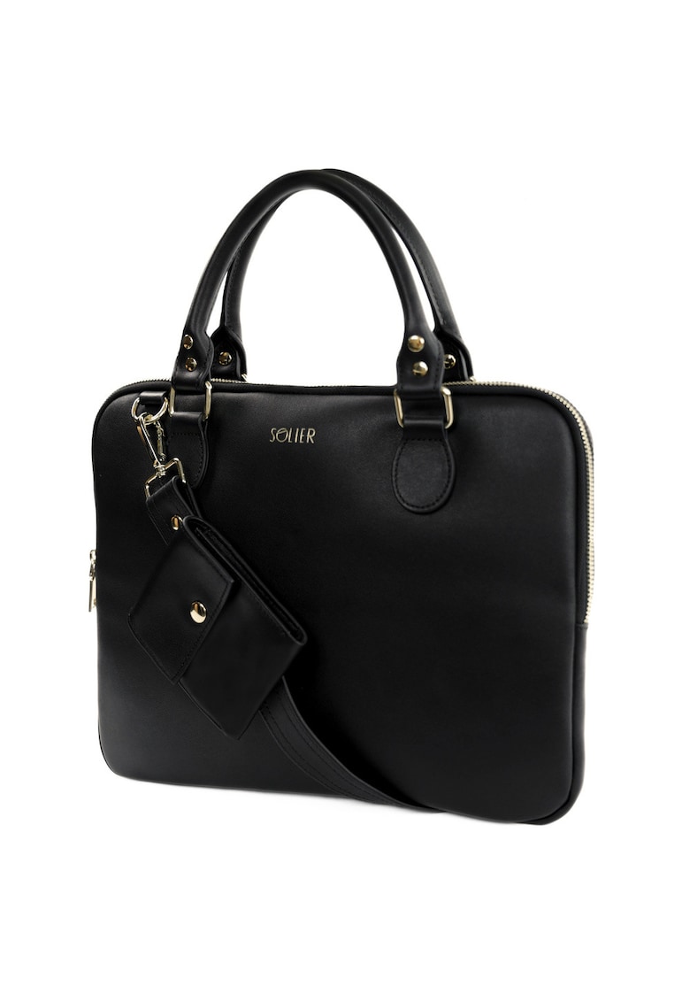 Geanta de piele pentru laptop 13 - 3'' FL26 Alcamo neagra