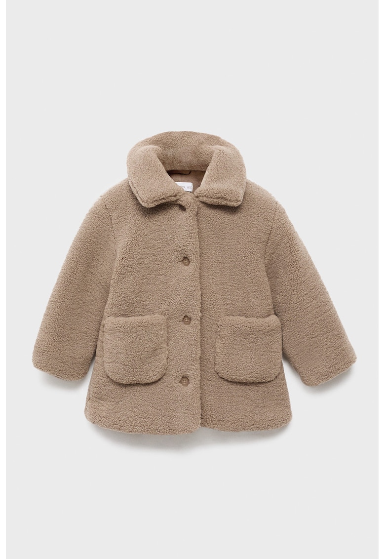 Palton cu efect shearling si nasturi