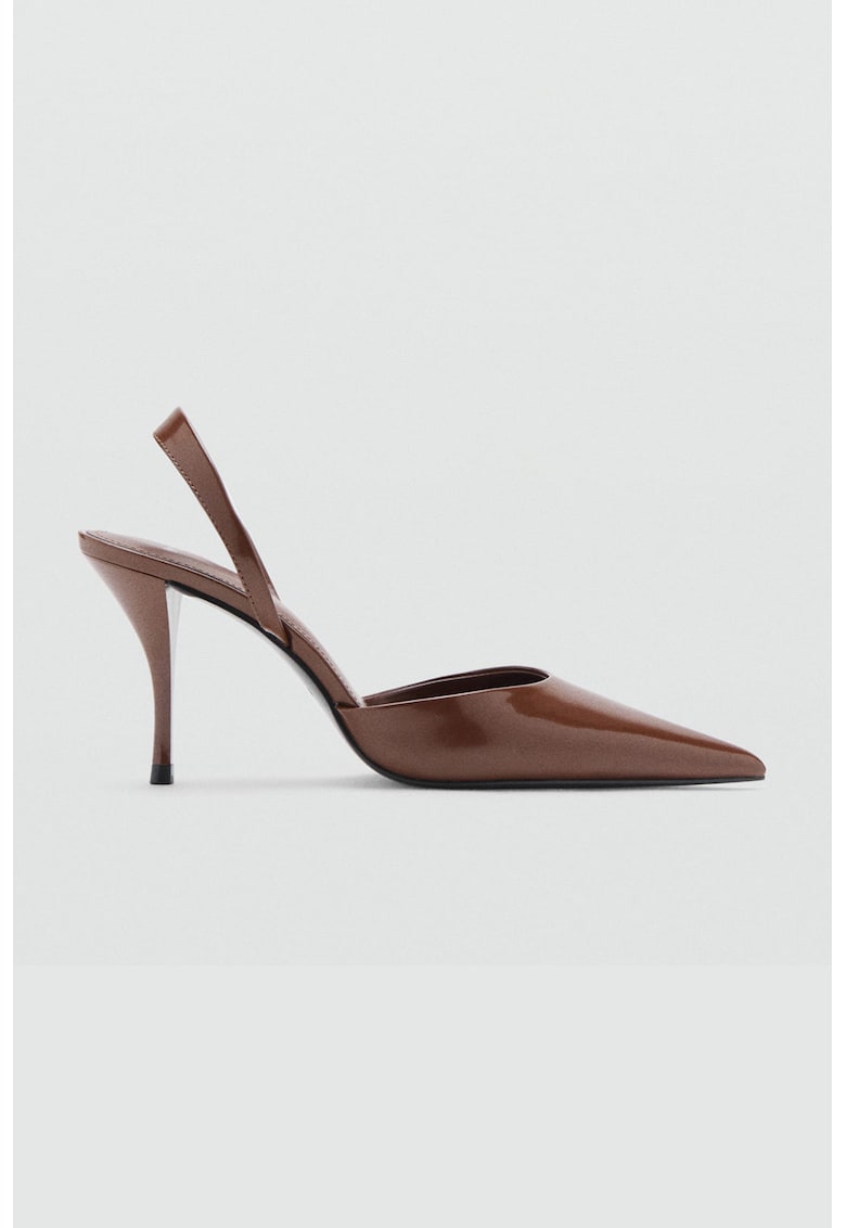 Pantofi slingback cu toc inalt - Maro scortisoara