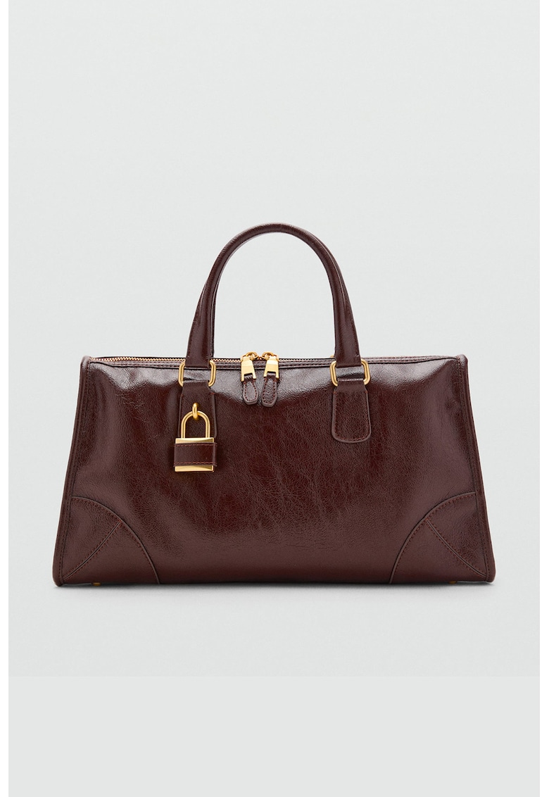 Geanta din piele ecologica cu maner si bareta detasabila de umar