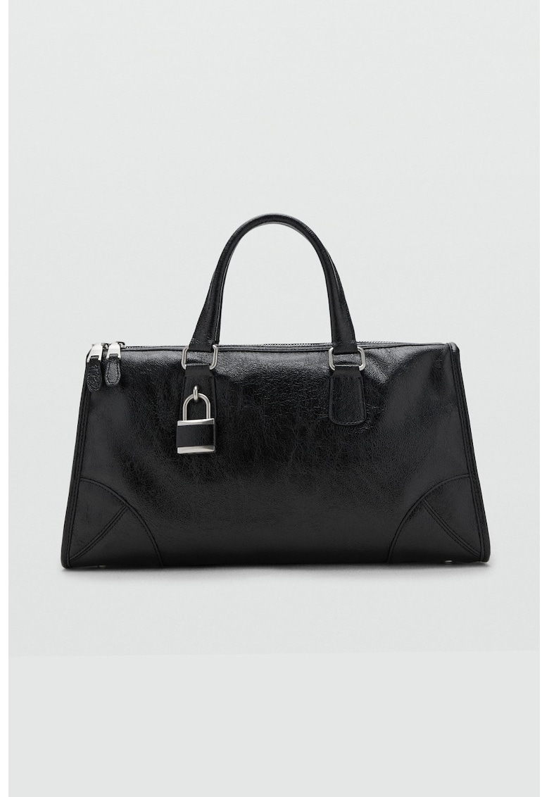 Geanta din piele ecologica cu maner si bareta detasabila de umar