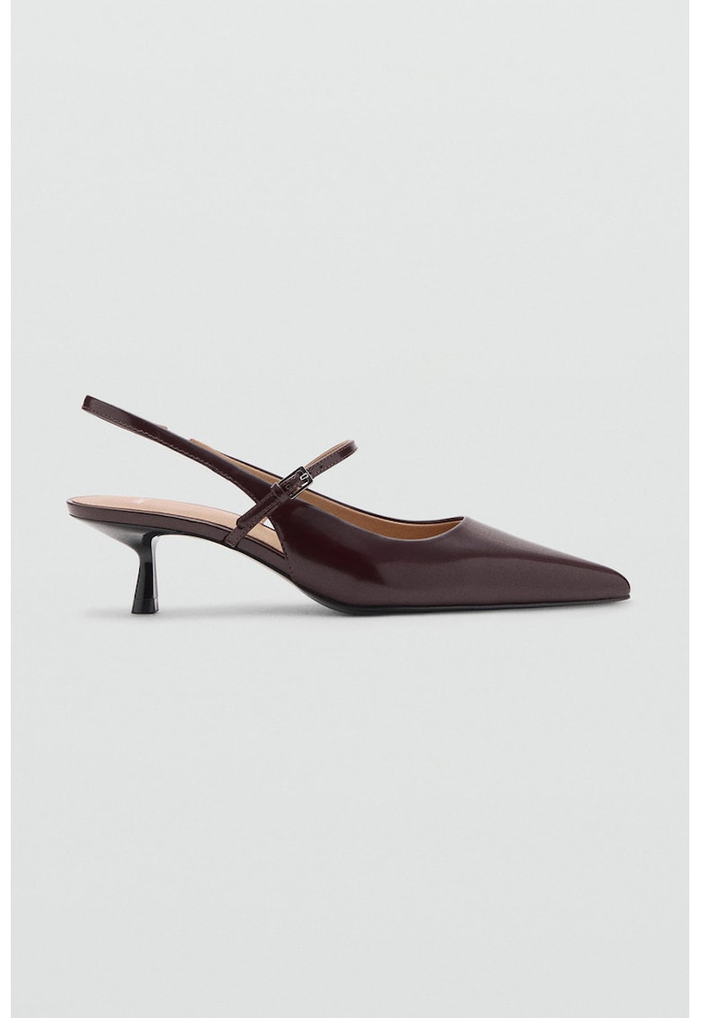 Pantofi slingback din piele ecologica cu toc kitten