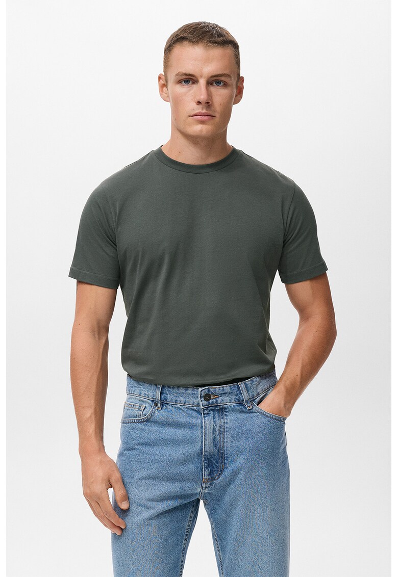 Tricou cu decolteu la baza gatului - Kaki