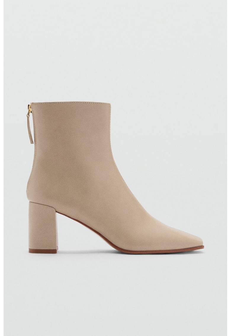 Botine din piele ecologica cu varf patrat