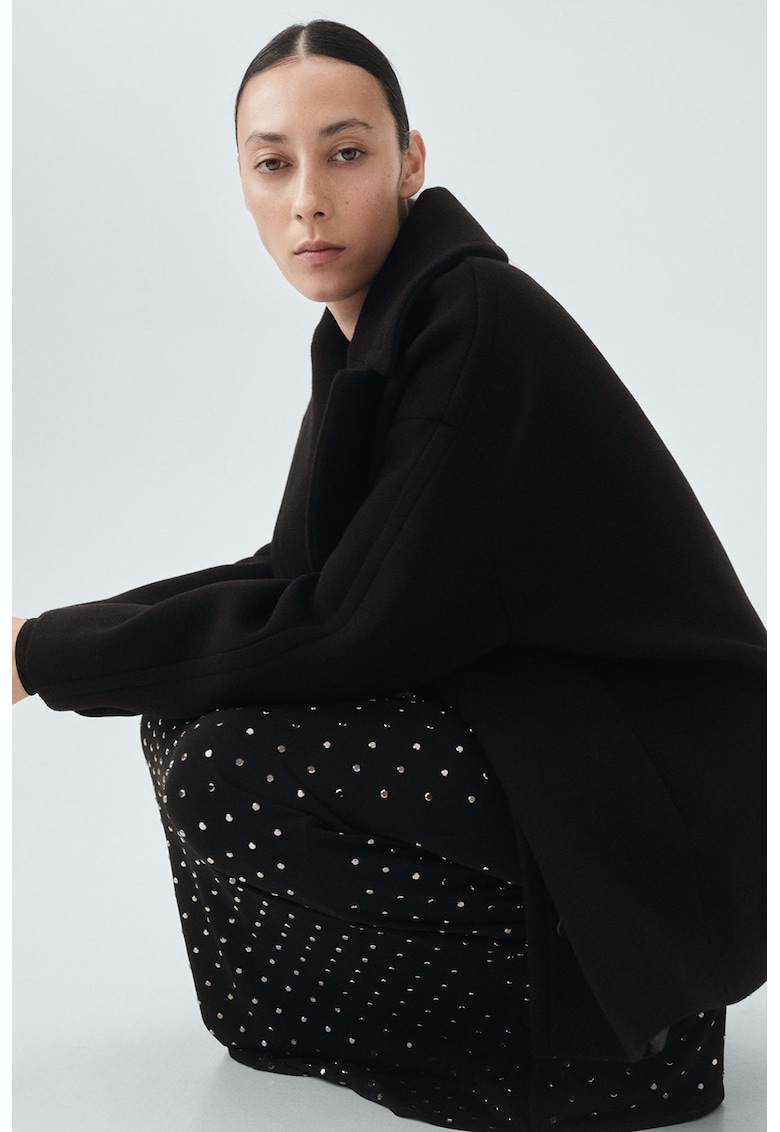 Palton scurt supradimensionat din amestec de lana