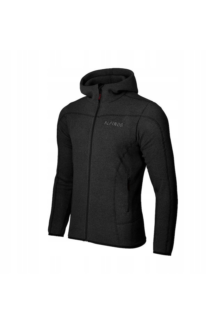 Hanorac din fleece Barbiano - pentru barbati - negru - cu gluga si guler inalt