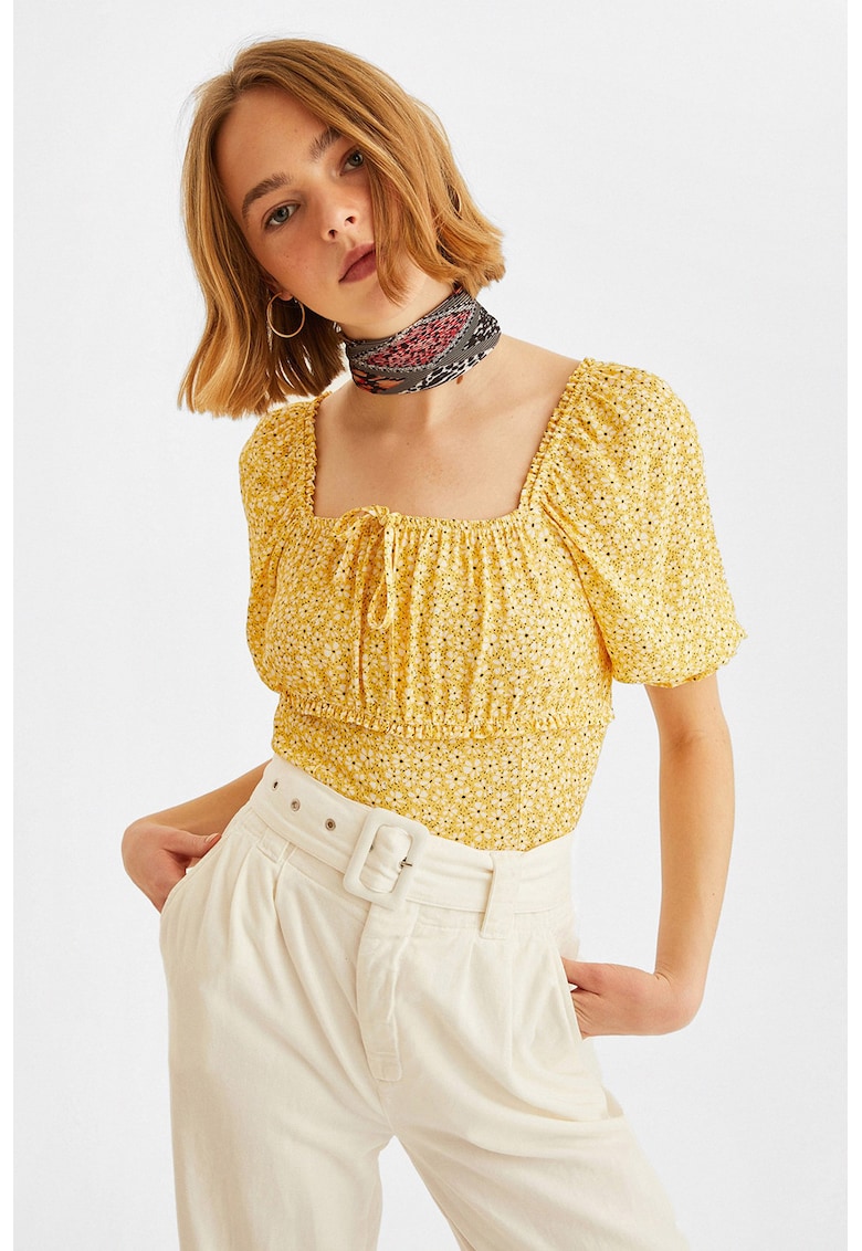 Bluza cu imprimeu si maneci scurte