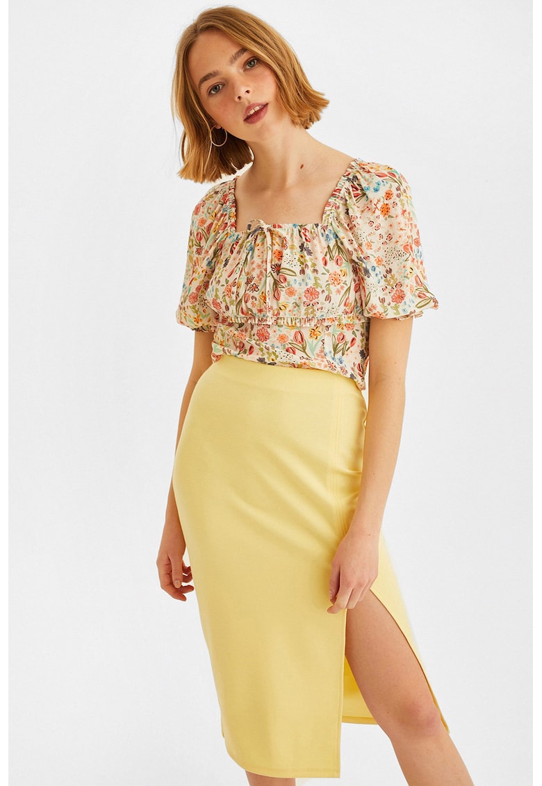 Bluza cu imprimeu si maneci scurte