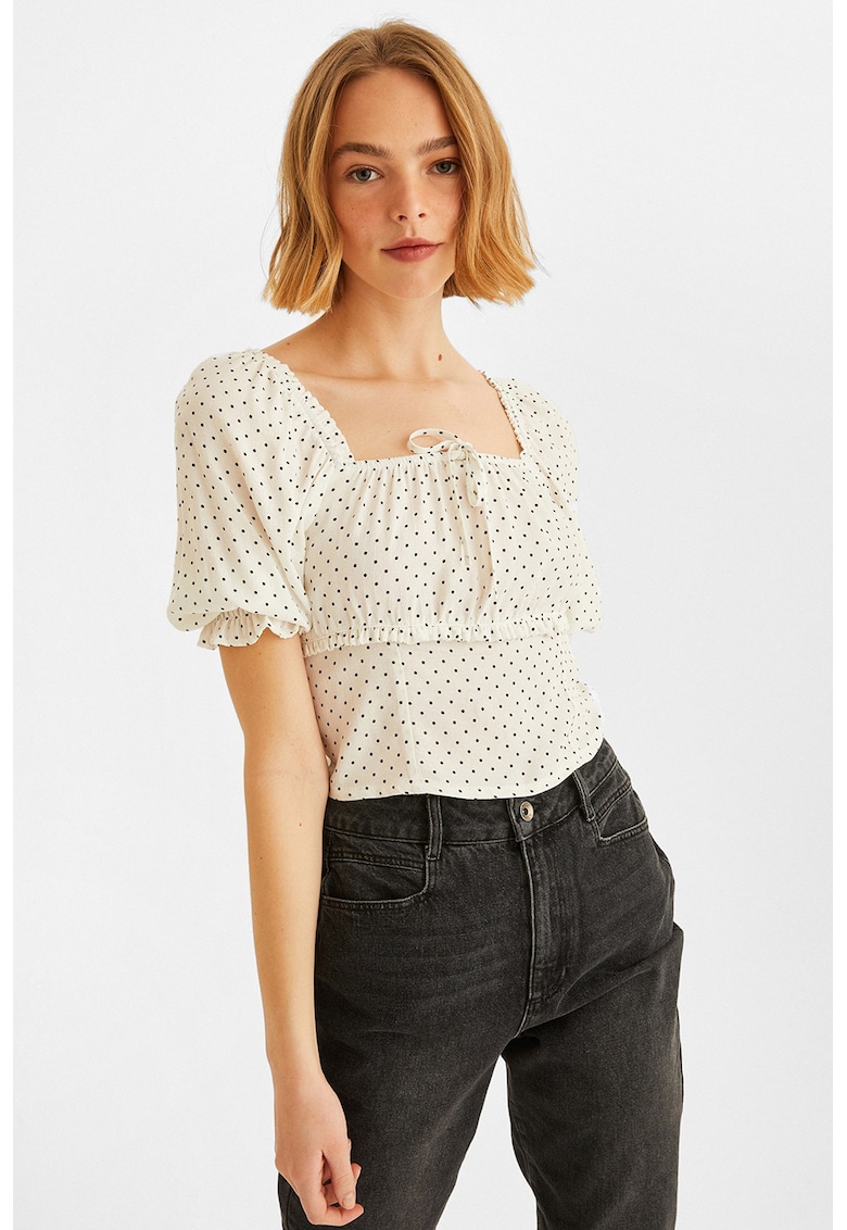 Bluza cu imprimeu si maneci scurte