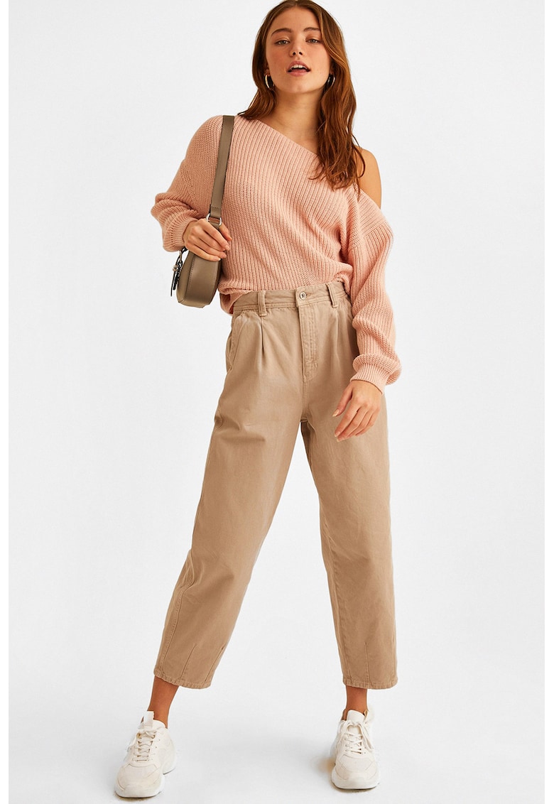 Blugi crop cu talie inalta