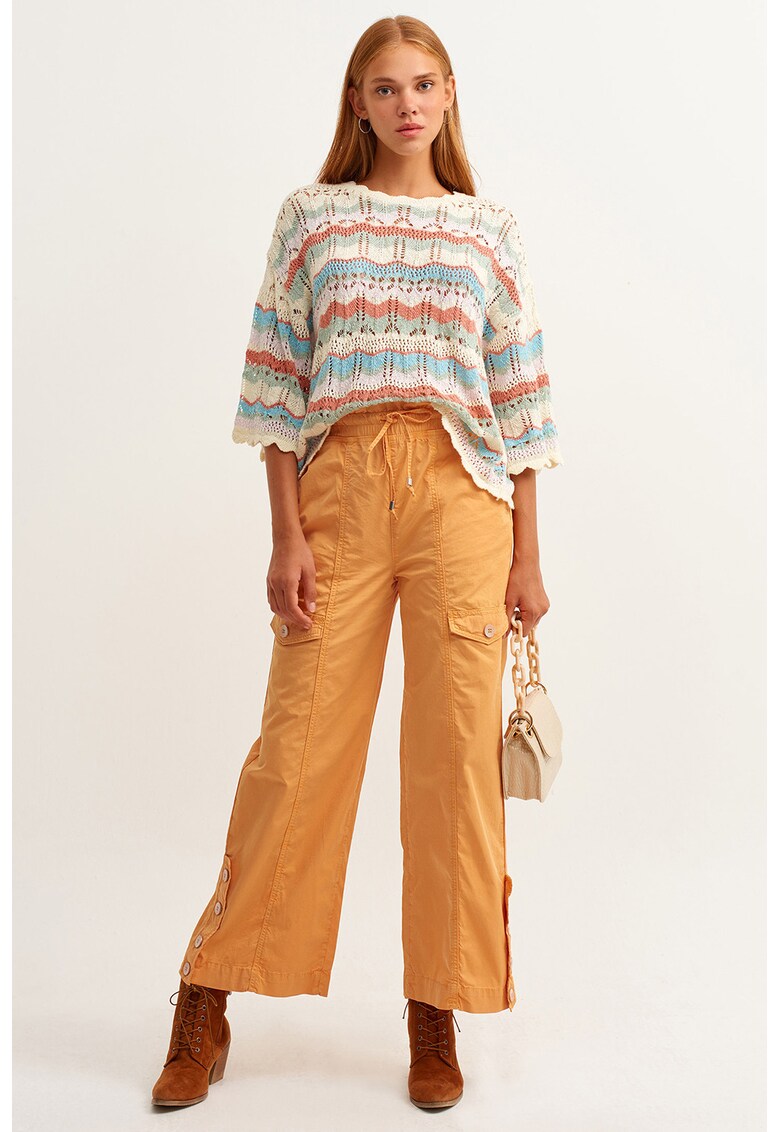 Pantaloni cargo cu croiala dreapta Pambuzbel