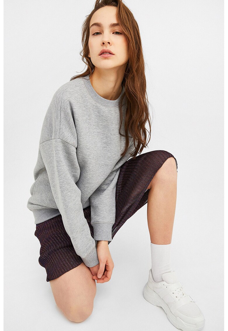 Bluza de trening cu decolteu rotund - Gri melange
