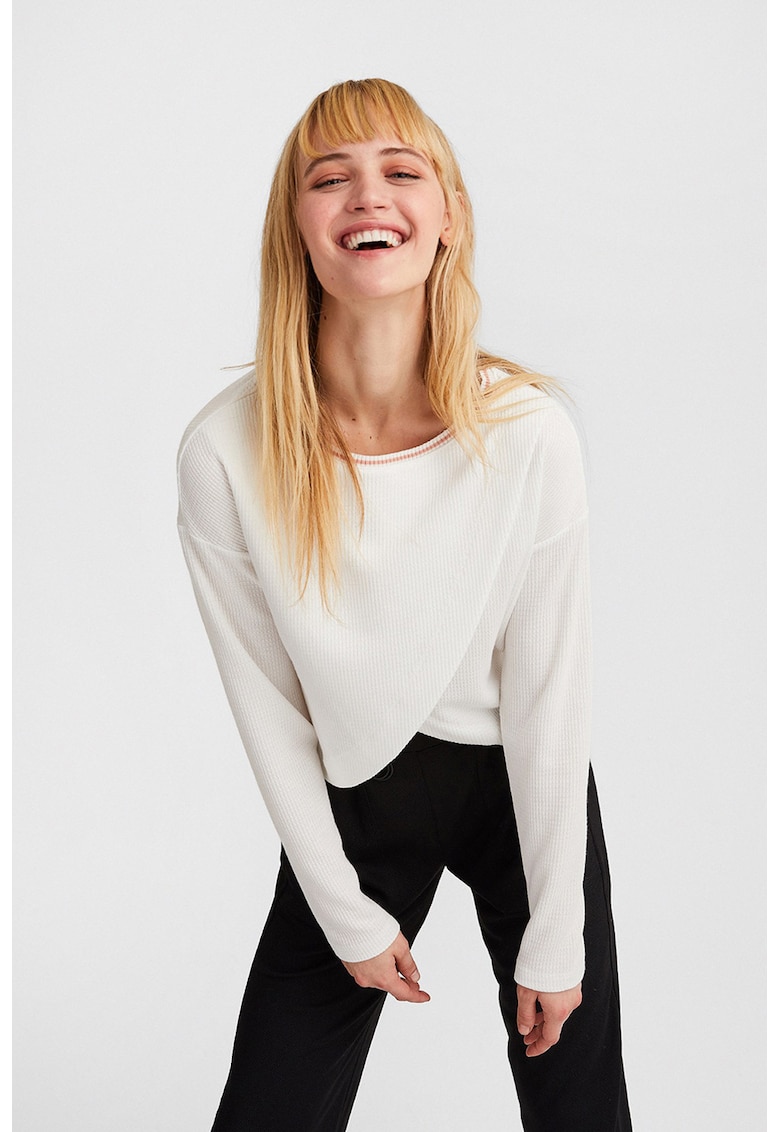 Pulover crop texturat