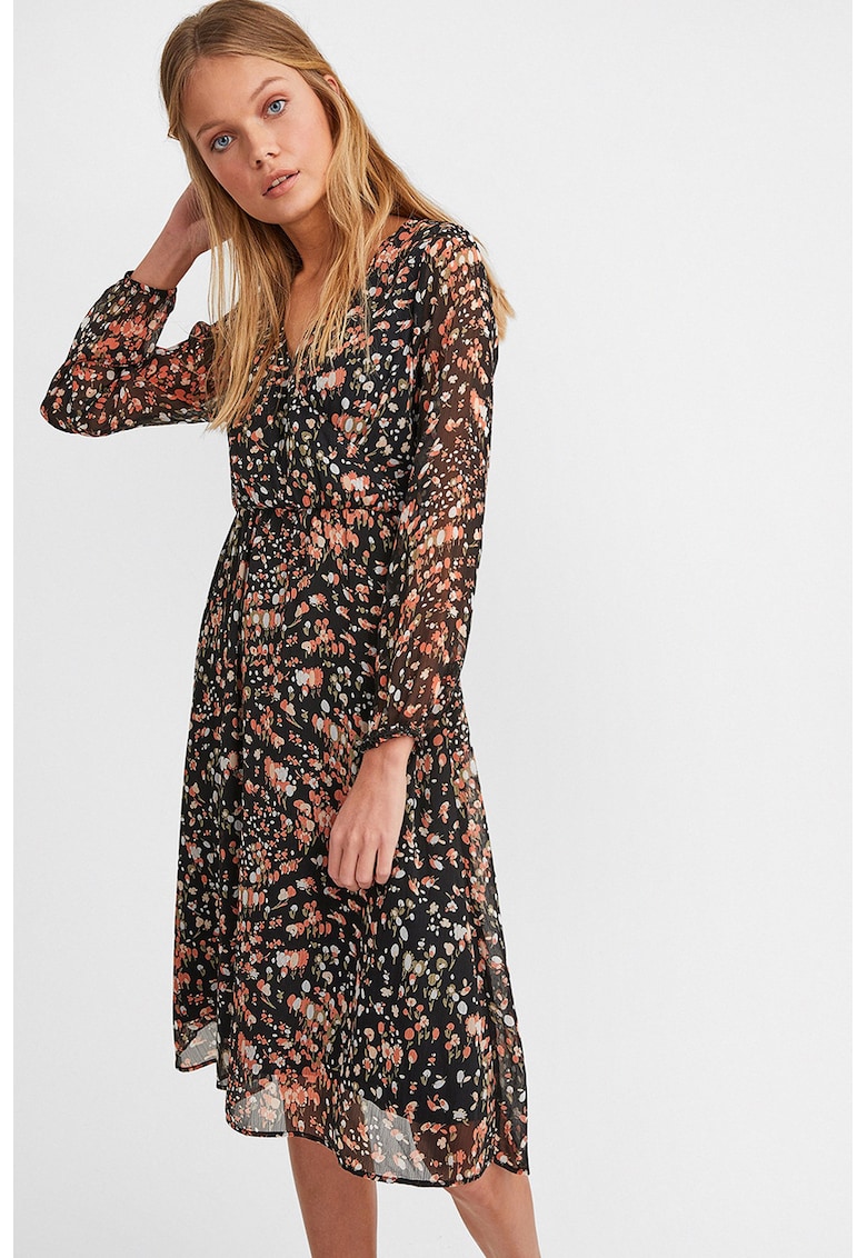 Rochie cu decolteu in V si imprimeu